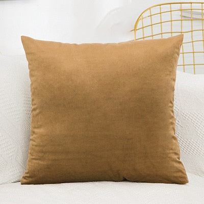 Cushion Cover Soft Velvet Cushion Covers Home Decor for Sofa Seat Chair Car Pillowcase Pink Beige Pillow Covers - kmtell.com