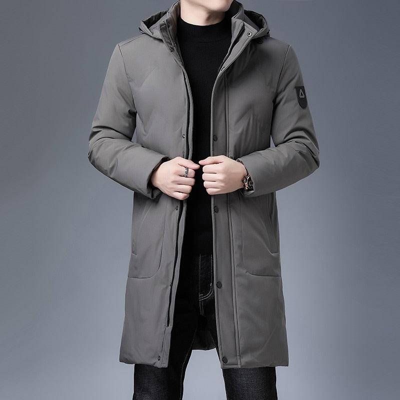 Top Quality Winter Thicken New Brand Designer Casual Fashion Outwear Parkas Jacket Men Longline Windbreaker Coats Men Clothing - kmtell.com