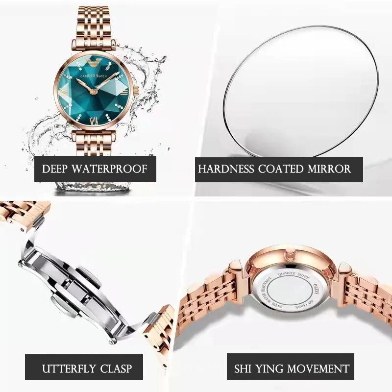 2023 Ladies Wrist Watches Dress Gold Watch Women Crystal Diamond Watches Stainless Steel Silver Clock Women Montre Femme 2022 - kmtell.com