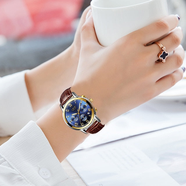 2022 LIGE Ladies Watches Top Brand Luxury Fashion Stainless Steel Watch Women Chronograph Quartz Clock Waterproof Wristwatch+Box - KMTELL