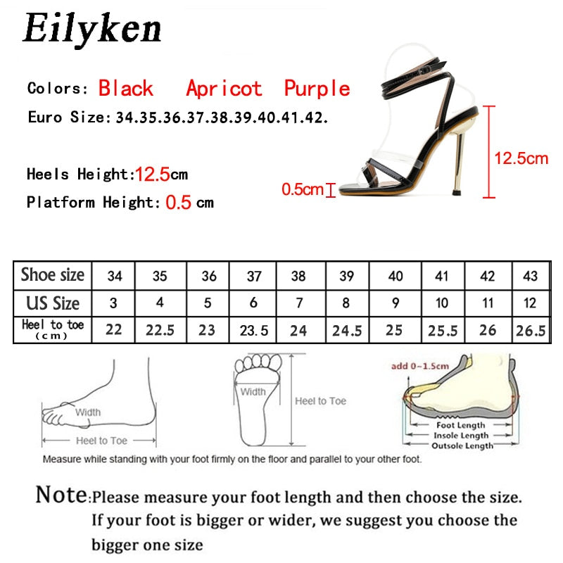 Eilyken New Women Gladiator Sandals Shoes Sexy Ankle Strap Metal High Heels Sandals Summer Party Dress Shoes Buckle Pumps - kmtell.com