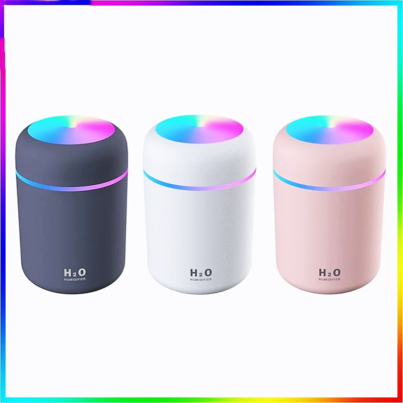 Portable 300ml Electric Air Humidifier Aroma Oil Diffuser USB Cool Mist Sprayer with Colorful Night Light for Home Car - KMTELL