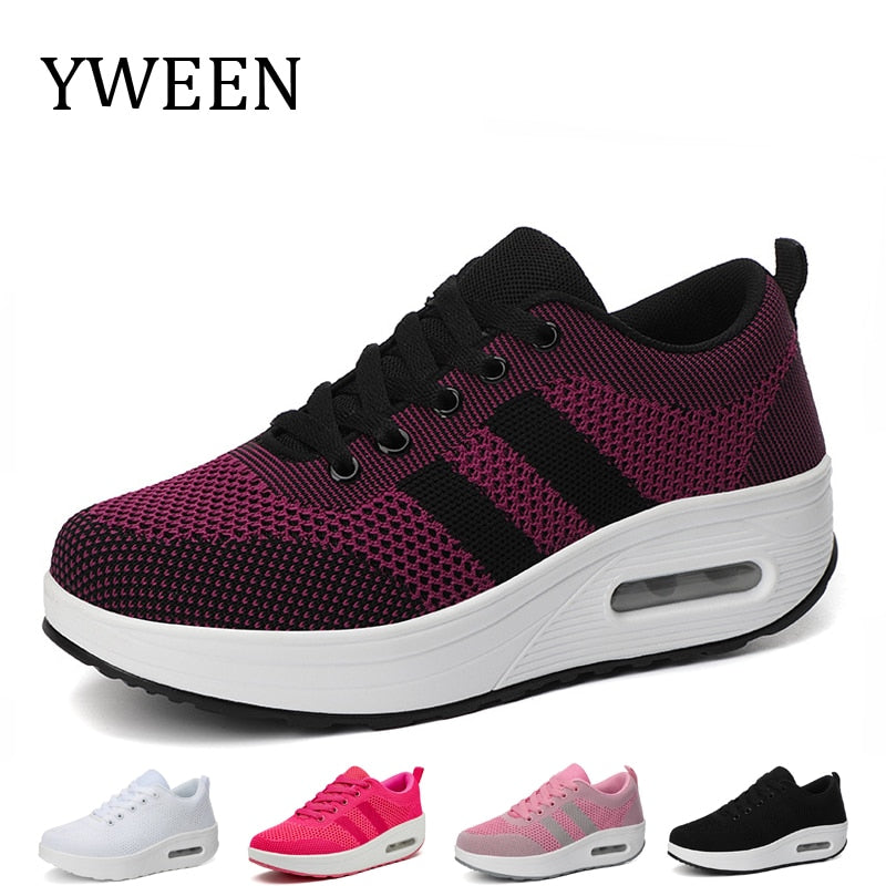 YWEEN Designer Shoes Women Mesh Causal Shoes New Platform Sneakers For Female Shoes Basic Lightweight Sports Running Shoes - kmtell.com