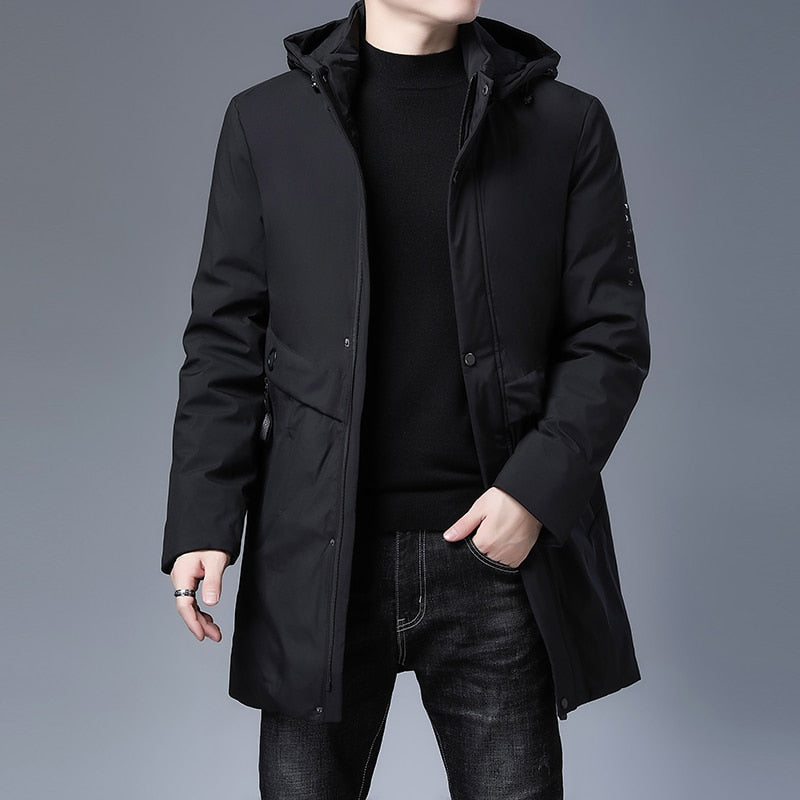 Top Quality Padded Brand Casual Fashion Thick Warm Men Long Parka Winter Jacket With Hood Windbreaker Coats Mens Clothing 2022 - kmtell.com