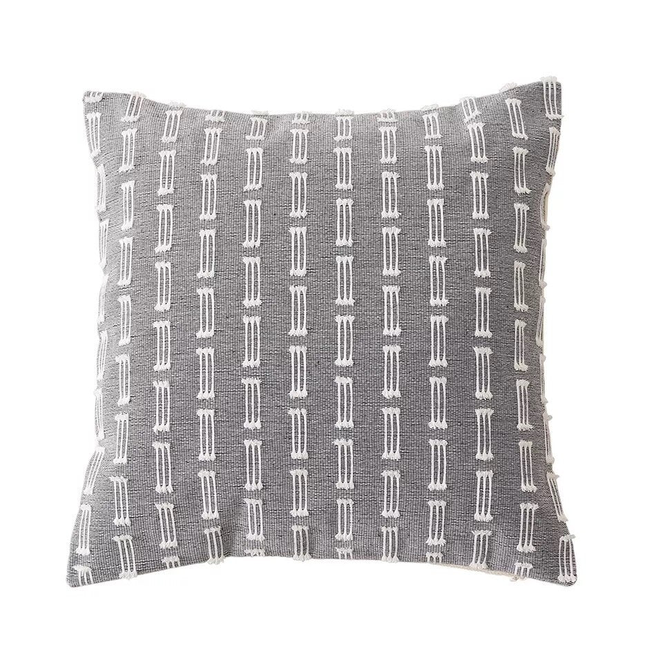 Grey Cushion Cover Cotton Woven 45x45cm Thick Diamond Jacquard Gematric Pillow Cover Simple Home Decoration Living Room Bed Room - kmtell.com