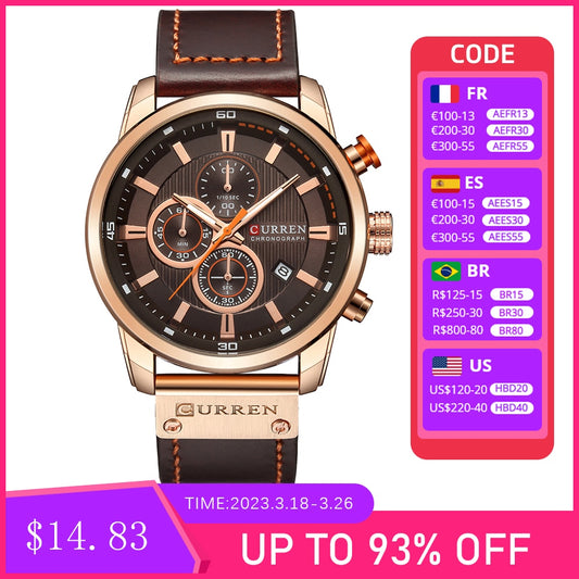 CURREN Fashion Date Quartz Men Watches Top Brand Luxury Male Clock Chronograph Sport Mens Wrist Watch Hodinky Relogio Masculino - kmtell.com