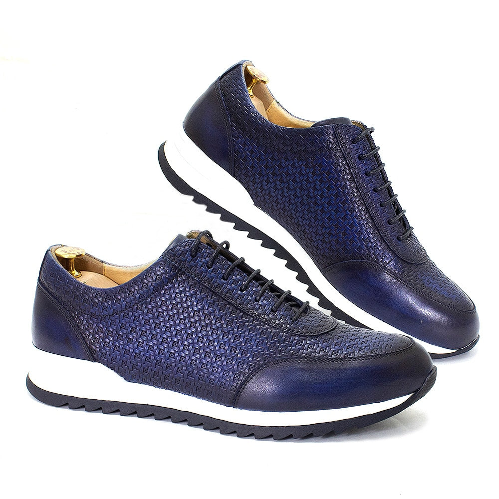 Men&#39;s Sneakers Genuine Leather Lace-Up Oxford Comfortable Classic Breathable Outdoor Trainers Flat Shopping Casual Shoes for Men - kmtell.com