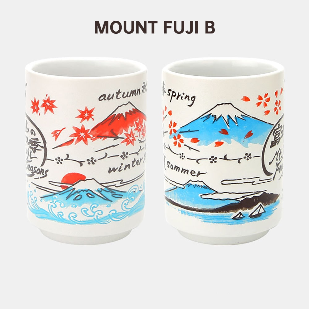 Japanese Impression Ceramic Mugs 300ml Tea Wine Sushi Sake Cup Funny Family Restaurant Decoration Travel Gift for Friends - kmtell.com