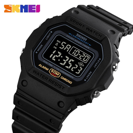 SKMEI Multifunctional Digital Sport Watch Men 2 Time Count Down Mens Wristwatches Fashion Retro Male Watches reloj hombre 1628 - kmtell.com