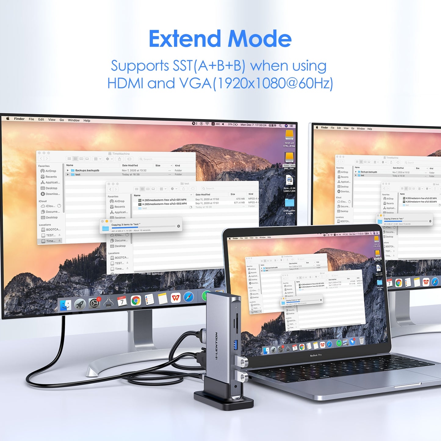 Lention USB C HUB 4K HDMI 60Hz PD VGA USB 3.0 2.0 Docking Station TypeC for MacBook Pro Air M2 M1/Surface Dock Splitter - kmtell.com