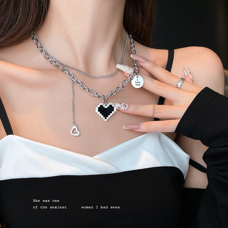 Simple Crystal Geometric Gold Color Pendant Necklace Set for Women Charms Fashion Square Rhinestone Female Vintage Jewelry 2022 - kmtell.com