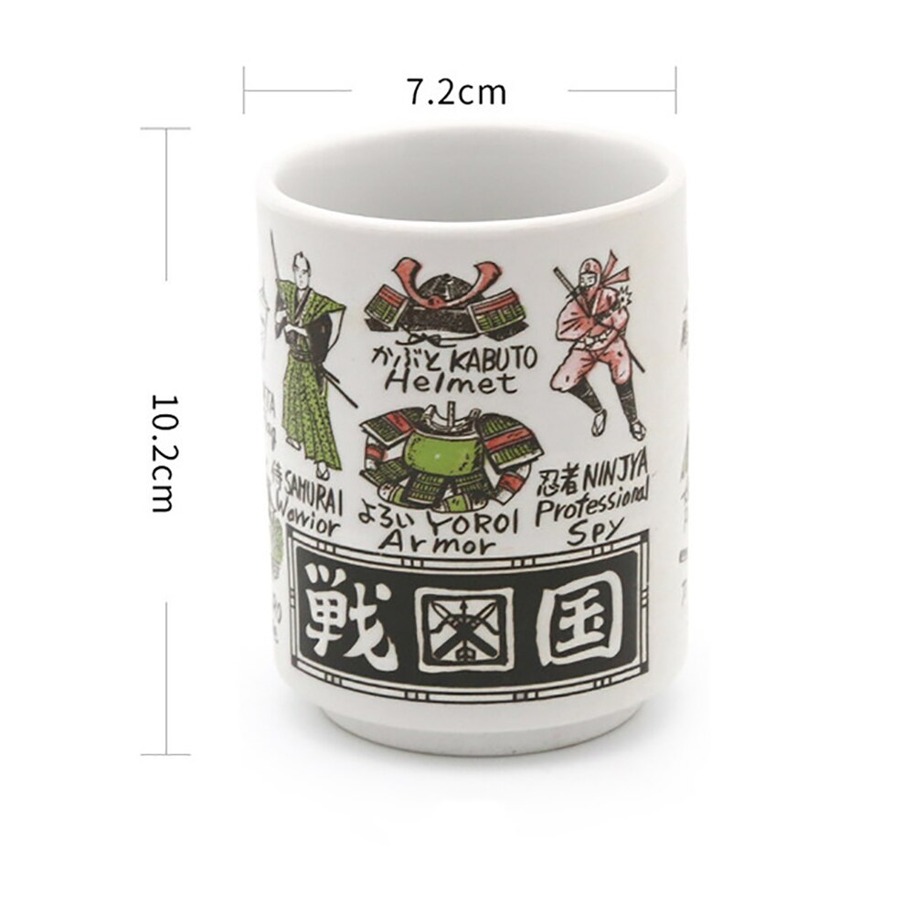 Japanese Impression Ceramic Mugs 300ml Tea Wine Sushi Sake Cup Funny Family Restaurant Decoration Travel Gift for Friends - KMTELL