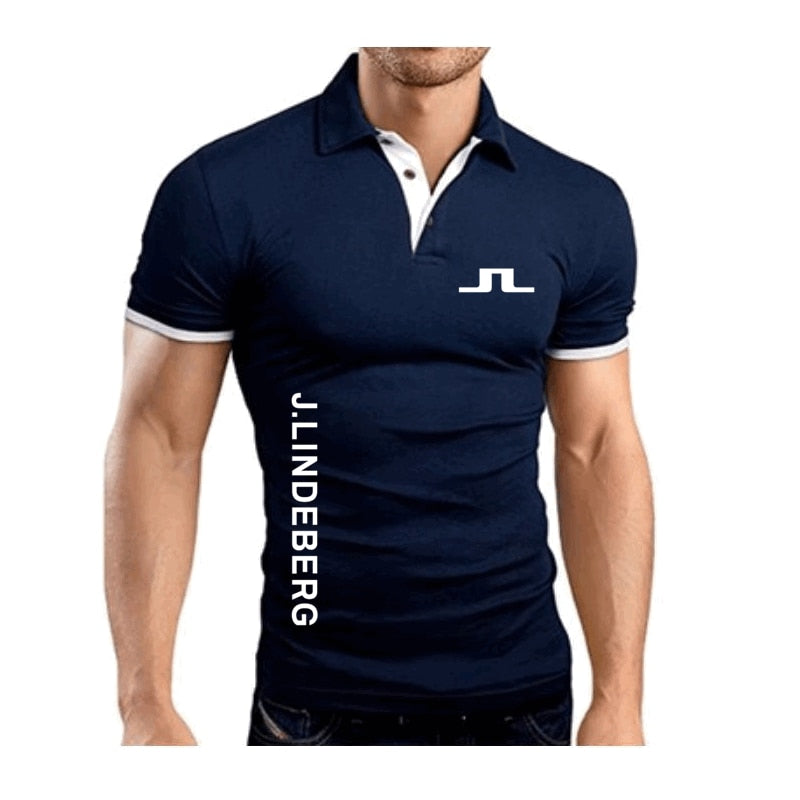 Polo T Shirt For Men High Quality Golf Polos Classic Patchwork Sports Breathable Short Sleeve Tops Brand Man Business Wear Cloth - kmtell.com