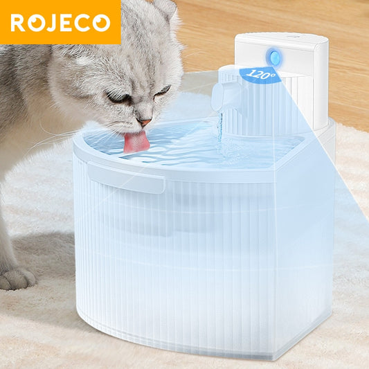 ROJECO Wireless Cat Water Fountain Automatic Sensor Drinking Fountain For Cats Dog Drinker Pet Smart Water Dispenser Accessories