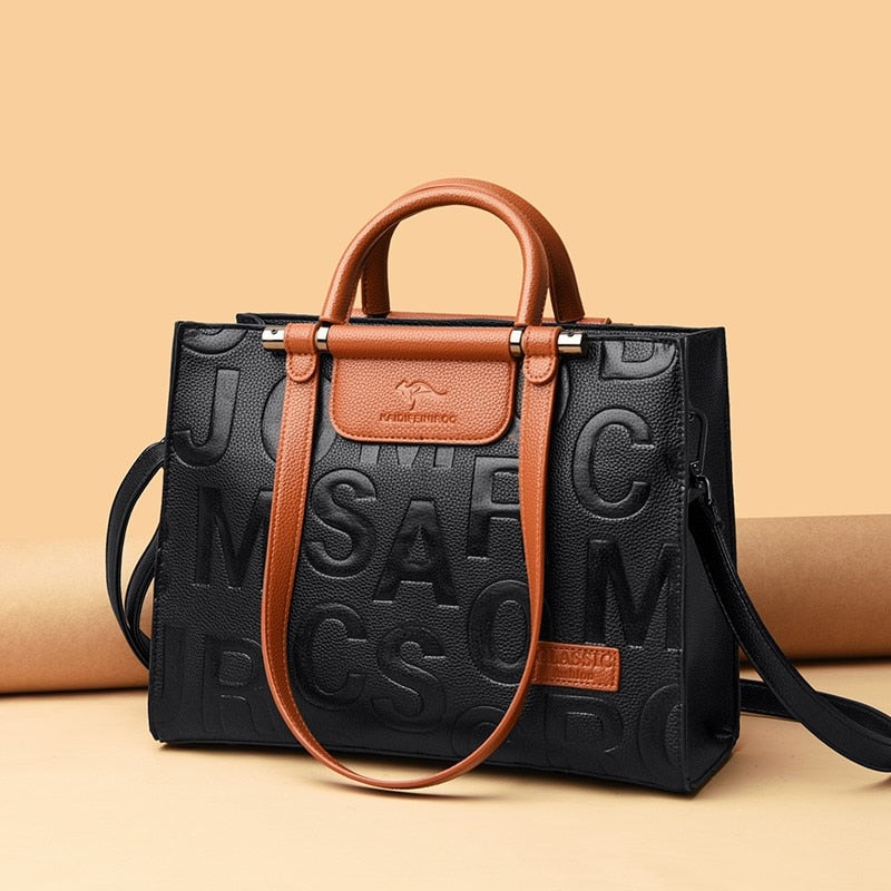 Brand Luxury Designer Shoulder Bags 2023 New Women&#39;s Large Capacity Vintage Tote Bags Women&#39;s Soft Leather Messenger Handbags - KMTELL