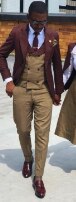 2022 Latest Costume Homme Burgundy Male 3 Piece Blazer Sets Long Jacket Men Suit Design Luxury Wedding Tuxedo - kmtell.com