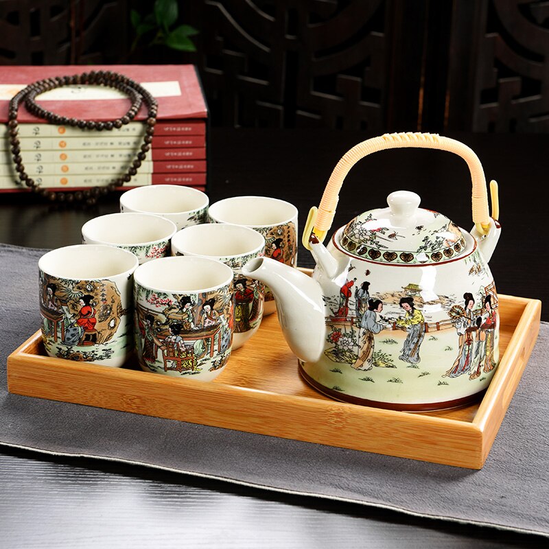 Hot Sale Yixing Ceramic Tea Set Tea Tray Outdoor Camping Mountaineering TeaSet Chinese Tea Ceremony NLSLASI tea pot and cup set - kmtell.com