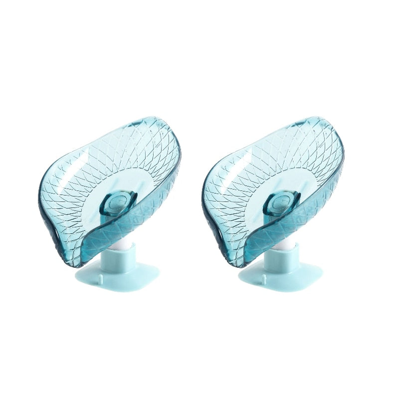2PCS Suction Cup Soap dish For bathroom Shower Portable Leaf Soap Holder Plastic Sponge Tray For Kitchen Bathroom accessories - kmtell.com