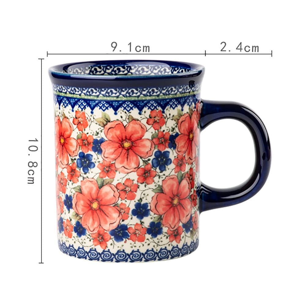 Original Flowers Coffee Mug Kawaii Beautiful Milk Tea Muesli Porcelain Breakfast Cups 400ml Ceramic Cup Creative Gift for Friend - KMTELL
