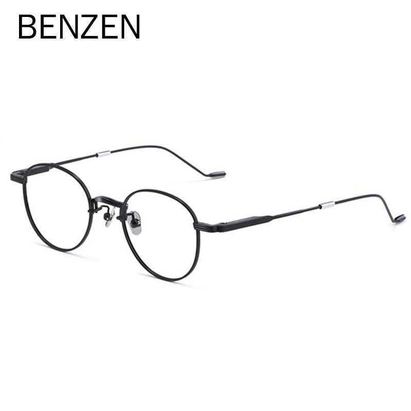 BENZEN Titanium Myopia Round Glasses Frame Men Retro  Prescription Eyeglasses Women New Vintage Optical Eyewear 5796 - kmtell.com
