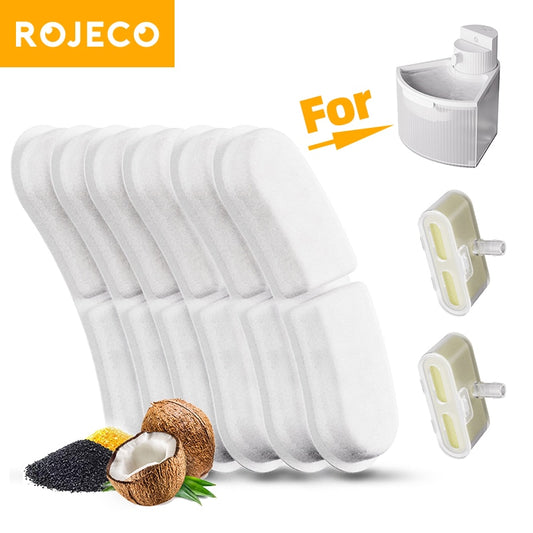 ROJECO Cat Water Dispenser Replacement Filters For Wireless Cat Water Fountain Carbon Sponge Filter For Wireless Pet Cat Drinker