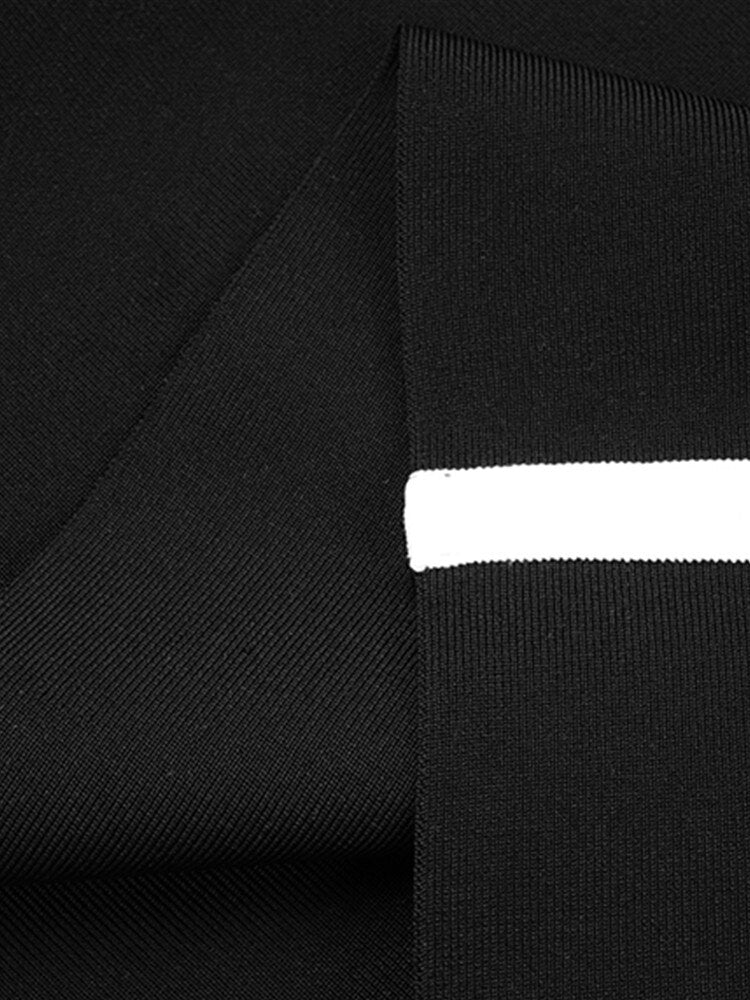 Newest Winter 2022 Sexy Strap Sleeveless Layer Black Long Bodycon Bandage Dress Designer Fashion Evening Party Dress Vestido - kmtell.com