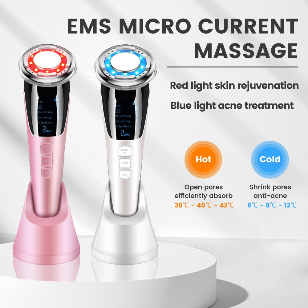 7in1 RF&amp;EMS Radio Mesotherapy Electroporation lifting Beauty LED Photon Face Skin Rejuvenation Remover Wrinkle Radio Frequency - kmtell.com