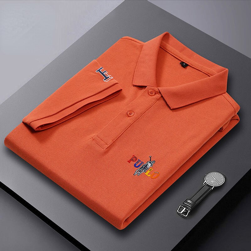 Summer Men Polo Shirts Turn-down Collar Short Sleeve Men Tops Embroidered Solid Shirts Man Top Polo T-shirt for Men Clothing - kmtell.com