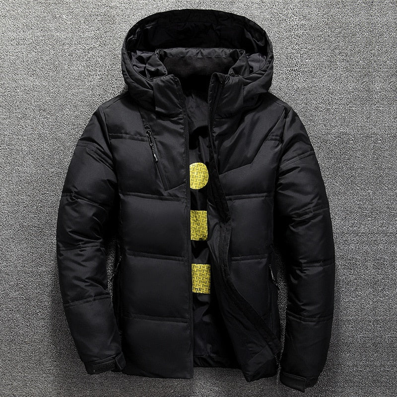 Winter Warm Men Jacket Coat Casual Autumn Stand Collar Puffer Thick Hat White Duck Parka Male Men&#39;s Winter Down Jacket With Hood - kmtell.com