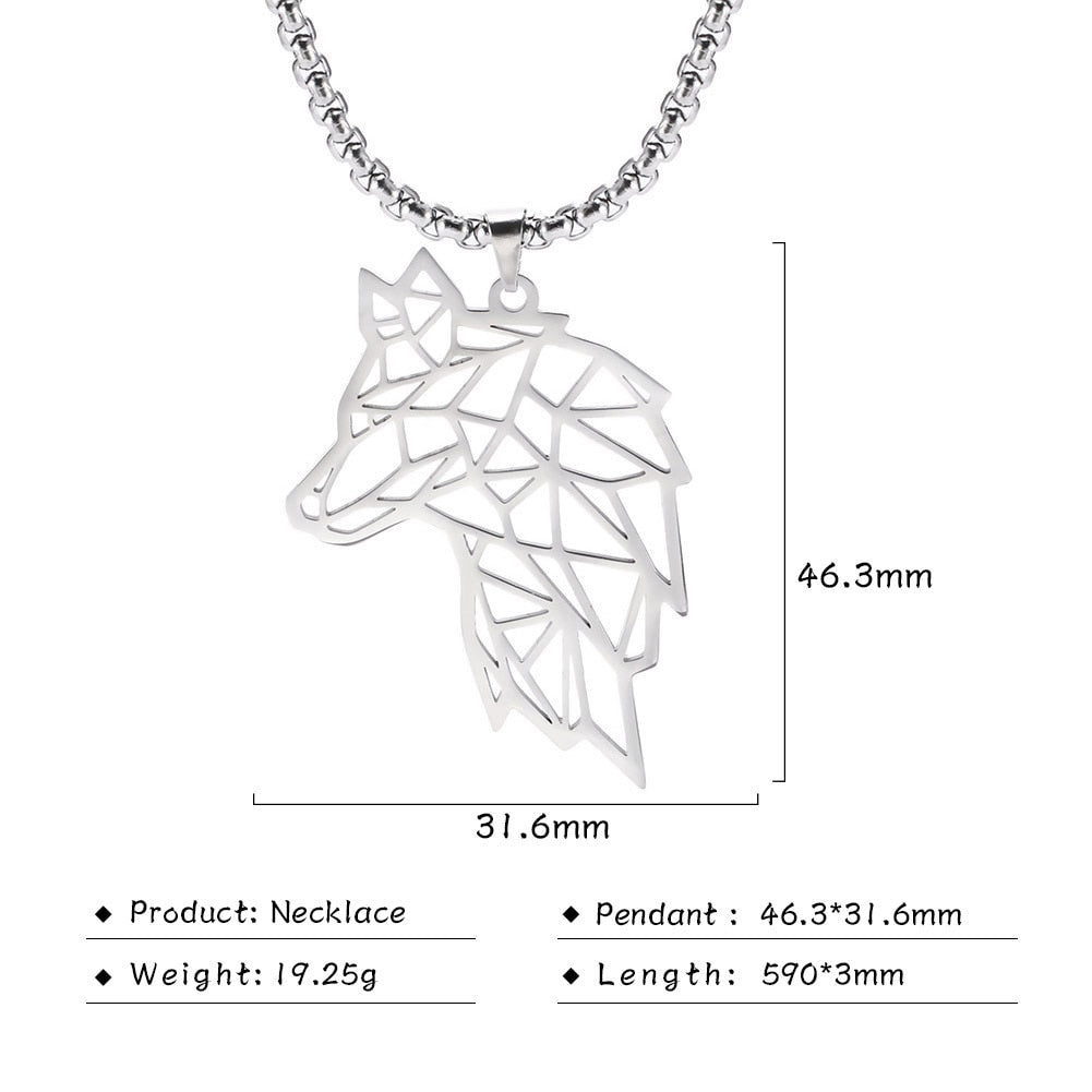 Skyrim Bear Wolf Tiger Leopard Dog Lion Animal Pendant Necklace Stainless Steel Statement Box Chain Male Men Necklaces Jewelry - kmtell.com