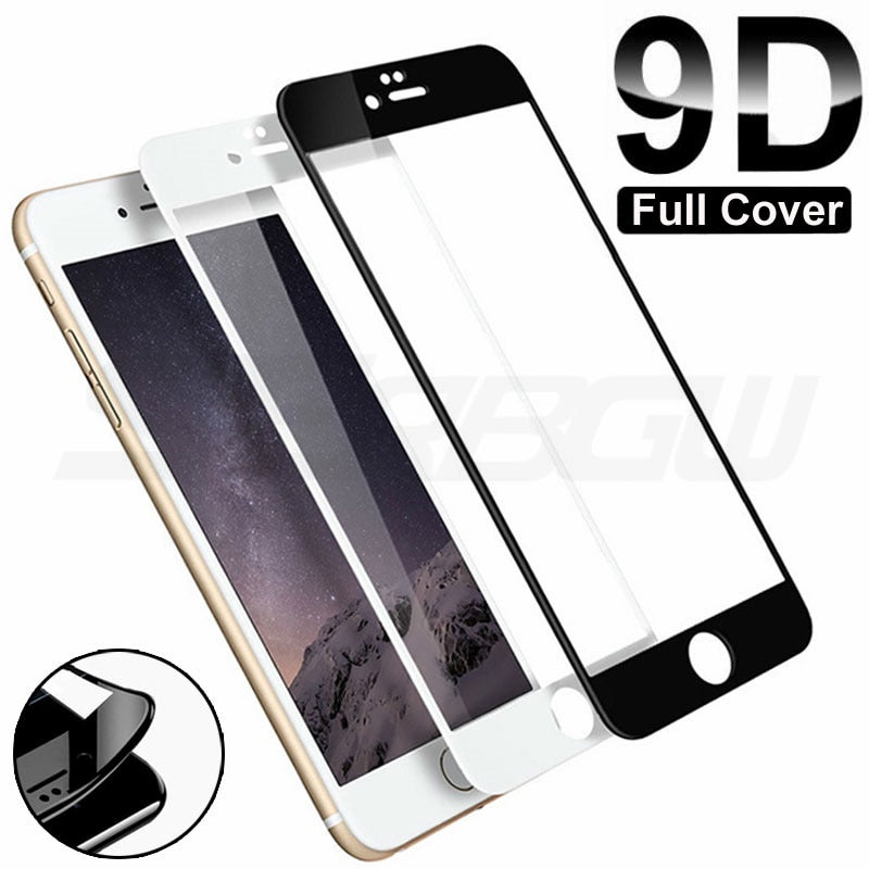 9D Curved Edge Full Cover Tempered Glass For iPhone 7 8 6 6S Plus Screen Protector on iphone7 iphone8 iphone6 iphone6s Glas Film - KMTELL