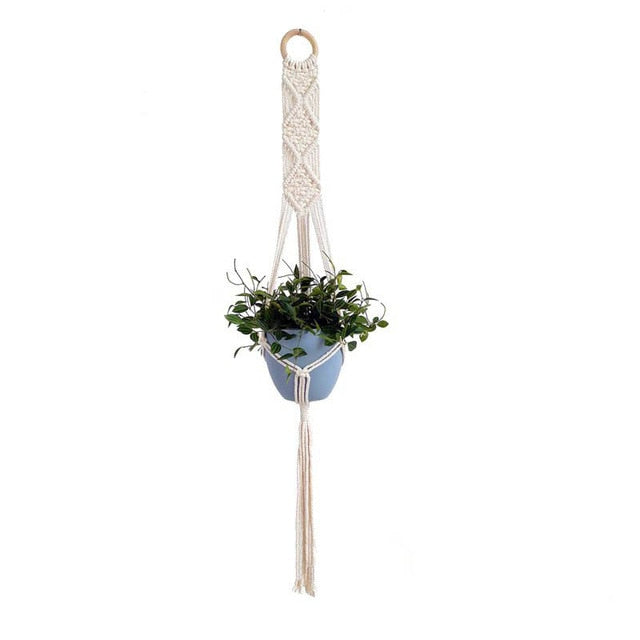 Hot sales 100% handmade macrame plant hanger flower /pot hanger for wall decoration countyard garden - KMTELL