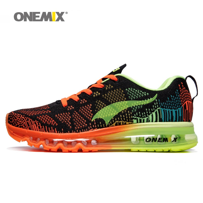 Onemix men's sport running shoes music rhythm men's sneakers breathable mesh outdoor athletic shoe light male shoe size EU 39-47 - KMTELL