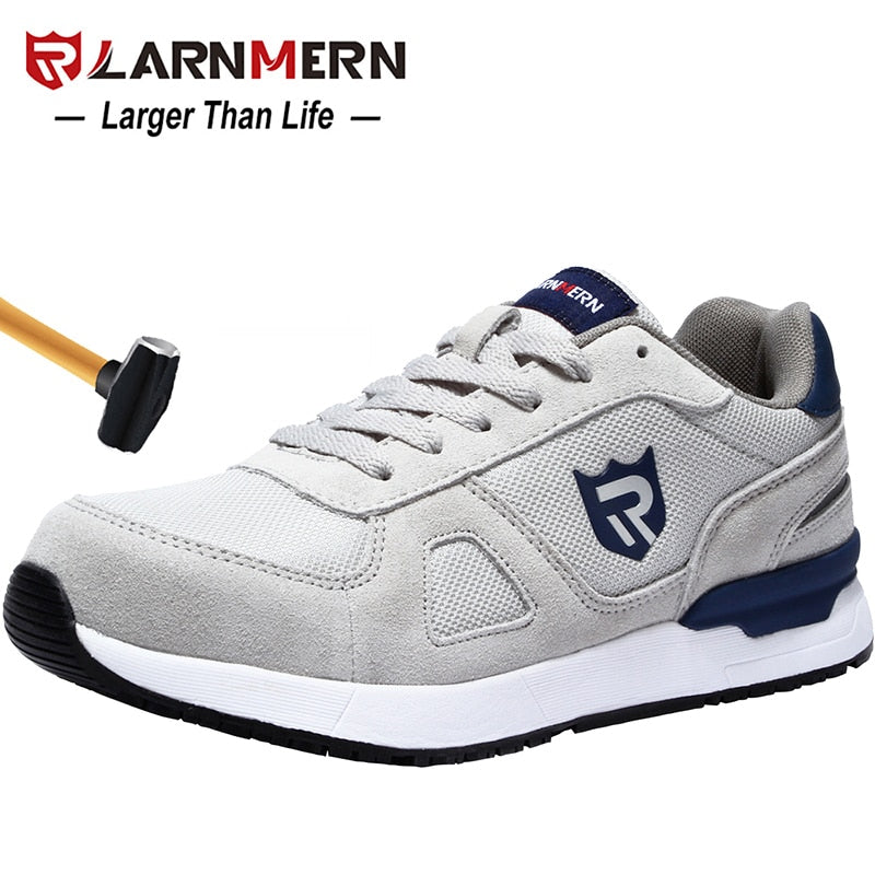 LARNMERN Men's Work Safety Shoes Steel Toe Construction Sneaker Breathable Lightweight Anti-smashing Anti-static Non-slip shoe - KMTELL