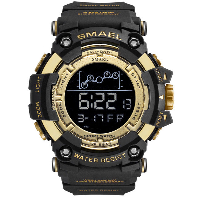 Mens Watch Military Water resistant SMAEL Sport watch Army led Digital wrist Stopwatches for male 1802 relogio masculino Watches - KMTELL