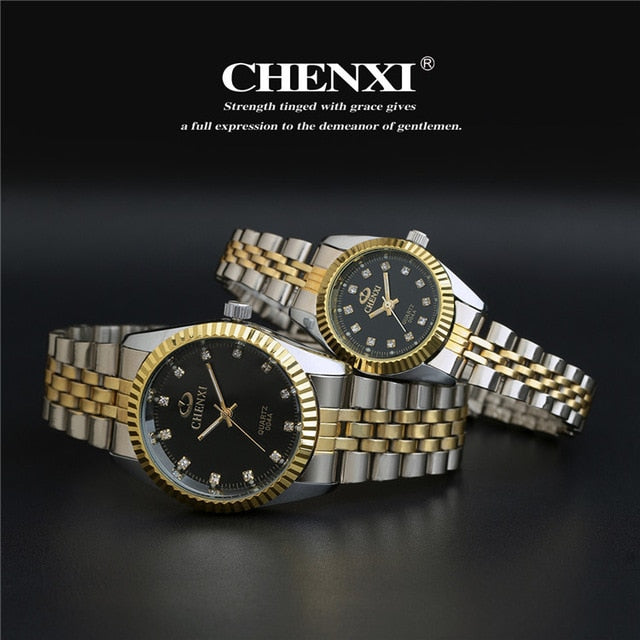 Best Couple New CHENXI Steel Band quartz watch men and women watches fashion lovers watches Women's dress watch free shipping - KMTELL