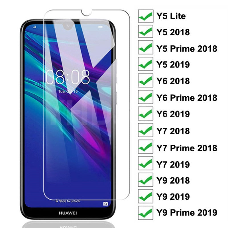 9H Tempered Glass For Huawei Y7 Y6 Y5 Prime 2018 2019 Y5 Lite Protective Glass Huawei Y9 2018 Prime 2019 Screen Protector Glass - KMTELL