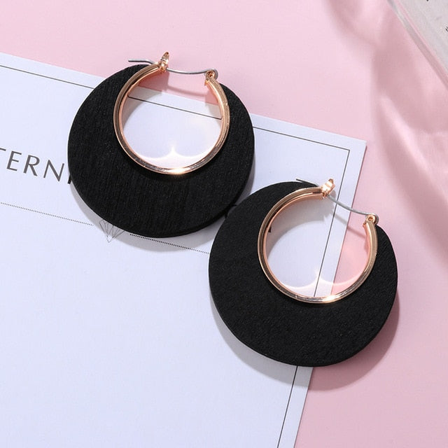 POXAM New Korean Statement Earrings for women Black Cute Arcylic Geometric Dangle Drop Gold Earings Brincos 2020 Fashion Jewelry - KMTELL
