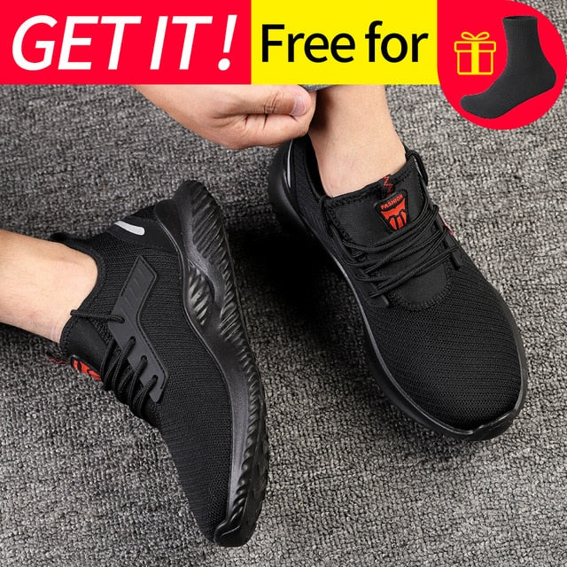 Work Safety Shoes Anti-Smashing Steel Toe Puncture Proof Construction Lightweight Breathable Sneakers Boots Men Women Air Light - KMTELL