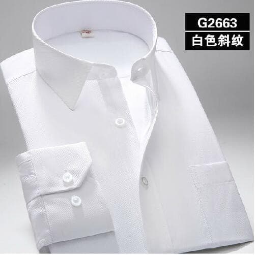 S~7xl Oversized shirt men regular fit  square collar long sleeve dress shirts for men Solid Twill Striped White Mens Clothes - KMTELL