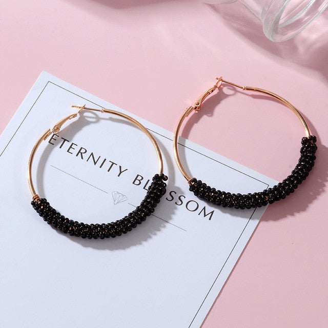 POXAM New Korean Statement Earrings for women Black Cute Arcylic Geometric Dangle Drop Gold Earings Brincos 2020 Fashion Jewelry - KMTELL