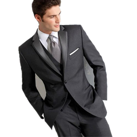 Products Sell like Hot Cakes gray Wedding is Most Suitable For a man's man Suit best Mangroom Dress Suit Jacket + Pants +Vest - KMTELL