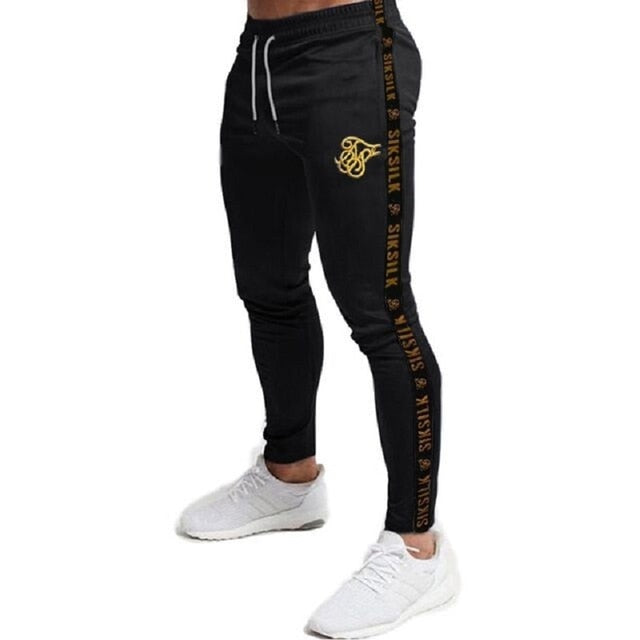 Mens Joggers Sweatpants Sik Silk Fitness Elastic Trousers Hip Hop Skinny Tracksuit Siksilk Pant Men Casual Silk Silk Track Pants - KMTELL