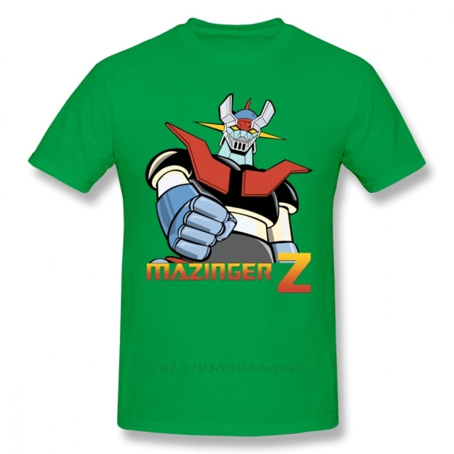 Cool Mazinger Z Robot T Shirt For Man New Short Sleeve Anime O-neck Tee Shirt High Street Vaporwave Fashion Men's Clothes - KMTELL