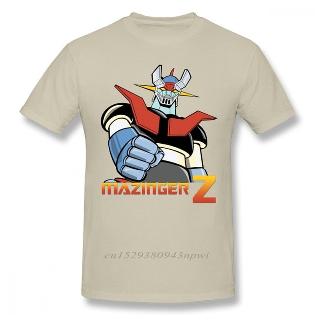 Cool Mazinger Z Robot T Shirt For Man New Short Sleeve Anime O-neck Tee Shirt High Street Vaporwave Fashion Men's Clothes - KMTELL
