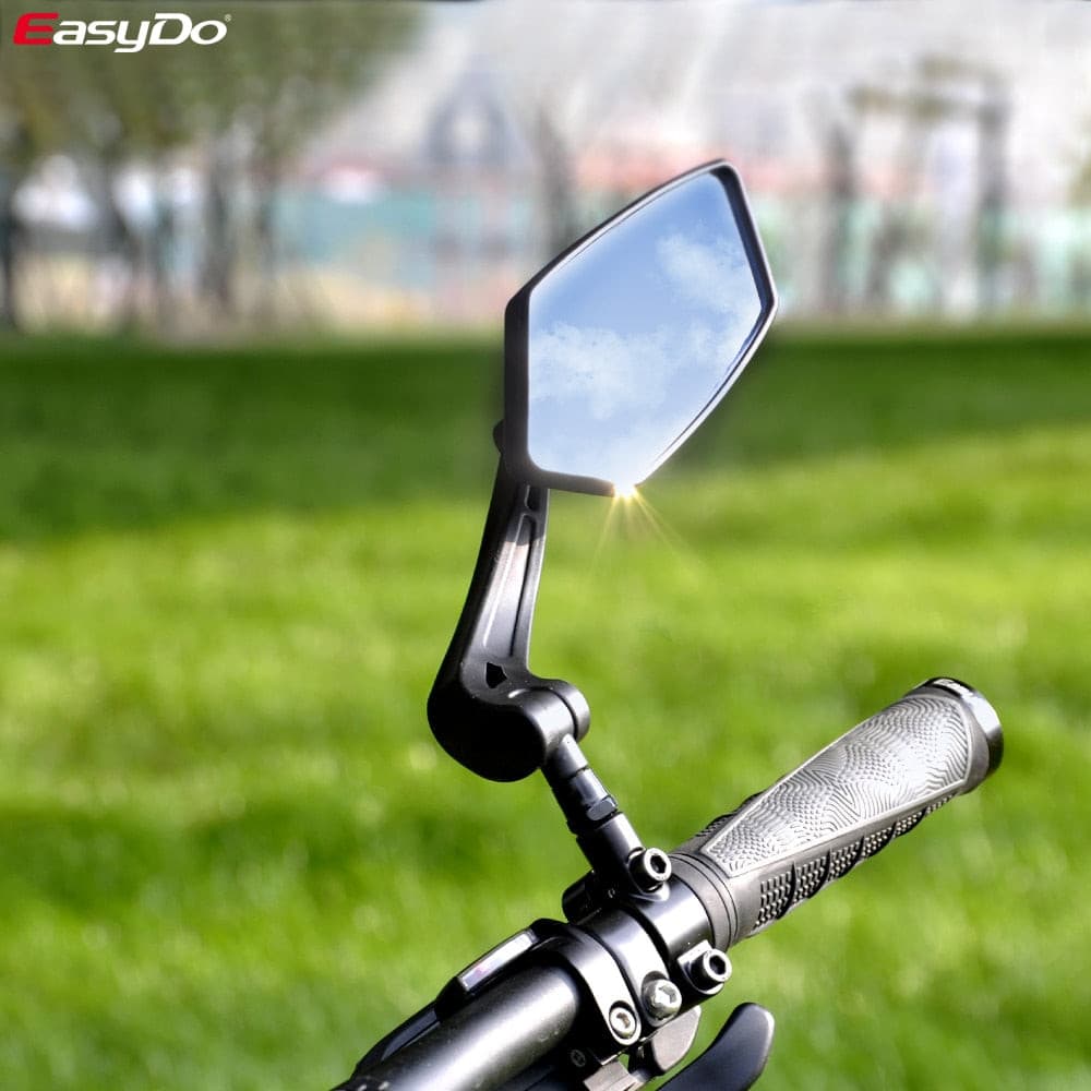 EasyDo Bicycle Rear View Mirror Bike Cycling Wide Range Back Sight Reflector Adjustable Left Right Mirror - KMTELL