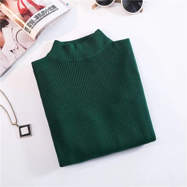 Marwin New-coming Autumn Winter Tops Turtleneck Pullovers Sweaters Primer shirt long sleeve Short Korean Slim-fit tight sweater - KMTELL