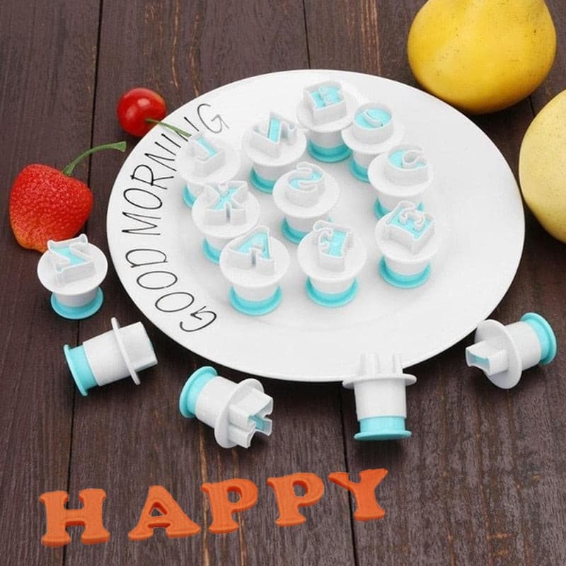 Letter Mold Plastic Bakeware Pastry Mini Lowercase Uppercase Cake Decorating Tool Chocolate Fondant Cookies Cutter Cupcake - KMTELL