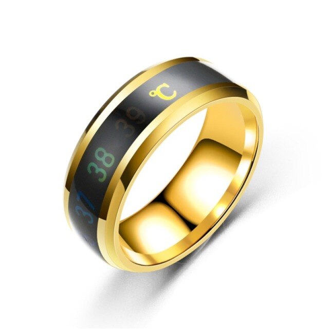 Size 6-10 Classic Gold-color Rhinestone Men Ring Black Enamel Male Finger Rings Best Selling 3 Colors - KMTELL