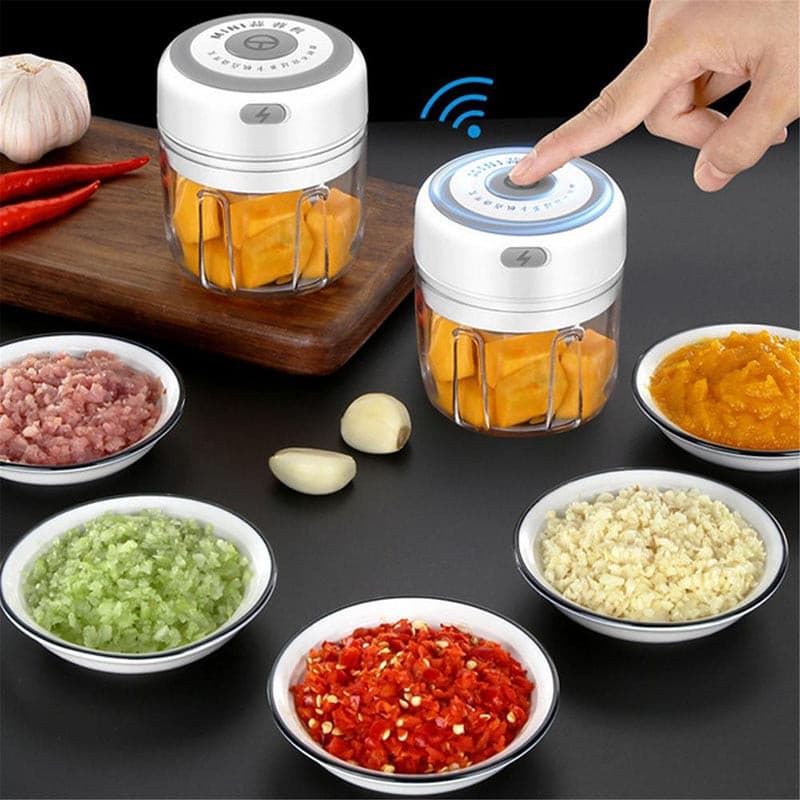 100/250ml Garlic Masher Press USB Wireless Electric Mincer Vegetable Chili Meat Grinder Food Crusher Chopper Kitchen Accessories - KMTELL
